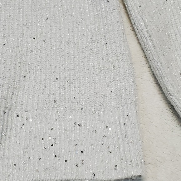 NWT Lane Bryant Gray Silver Sequin‎ Holiday Knit Cardigan Plus Size Women 18 20 - Picture 2 of 10